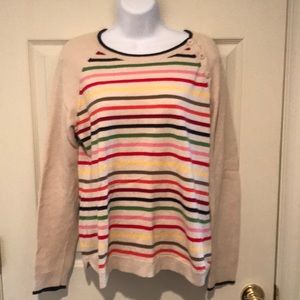 Talbots pullover sweater. Striped with tan arms.L